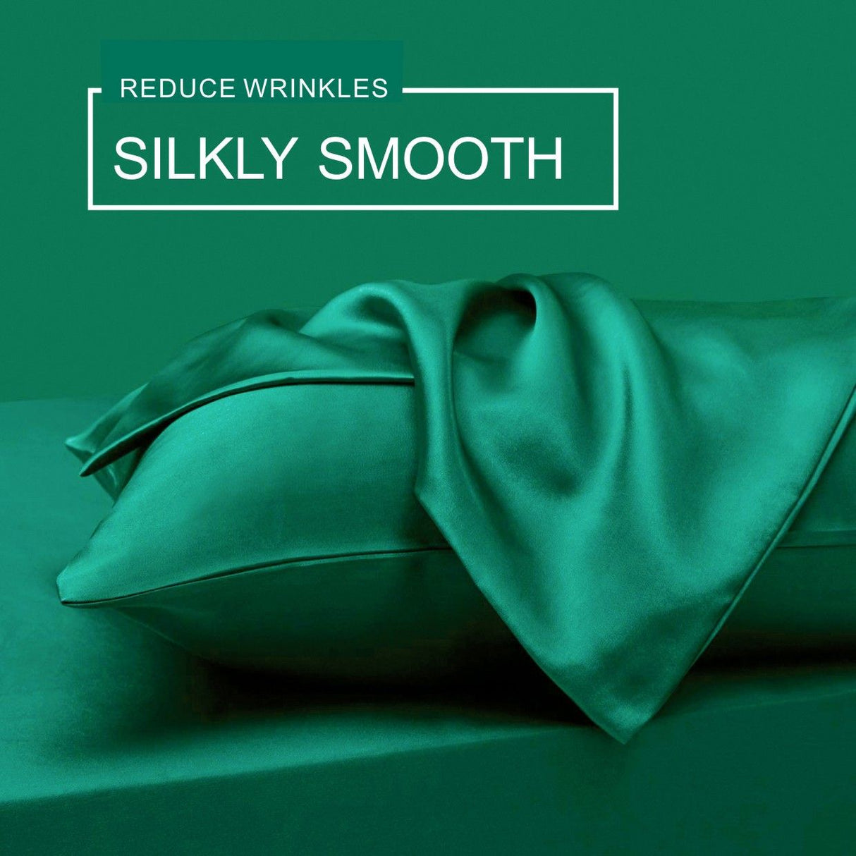 Art Silk Satin Sheet Set Hotel 4 Pieces Fitted/Flat Sheet Bedding Set-Luxury Soft Silky Sheets for Hair and Skin, Similar to Silk Bed Sheets Set 4 Pieces(Super King,Green)