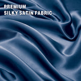 Art Silk Satin Sheet Set Hotel 4 Pieces Fitted/Flat Sheet Bedding Set-Luxury Soft Silky Sheets for Hair and Skin, Similar to Silk Bed Sheets Set 4 Pieces(Super King,Navy)