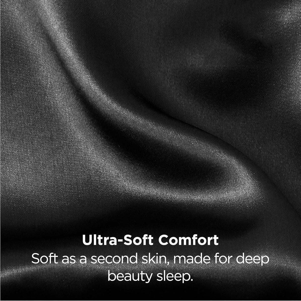 Silk Feel Pillowcase for Hair and Skin Mulberry Silk Pillowcase Soft Breathable Smooth Both Sided Natural Silk Pillowcase with Envelope pocket Beauty Sleep Silk Pillow Case for Gift (2 Pack, Standard, Black)