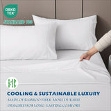 4 Piece Hotel Bamboo Cooling Sheet Set -Ultra Soft 2000TC Breathable Bed Sheets Set with 37 Centimetre Deep Pocket-Cooling Sheets for Hot Sleepers(White,King)
