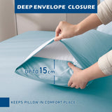 4 Piece Hotel Bamboo Cooling Sheet Set -Ultra Soft 2000TC Breathable Bed Sheets Set with 37 Centimetre Deep Pocket-Cooling Sheets for Hot Sleepers(Sky Blue,King)