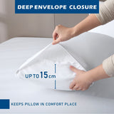 4 Piece Hotel Bamboo Cooling Sheet Set -Ultra Soft 2000TC Breathable Bed Sheets Set with 37 Centimetre Deep Pocket-Cooling Sheets for Hot Sleepers(White,Queen)