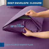 4 Piece Hotel Bamboo Cooling Sheet Set -Ultra Soft 2000TC Breathable Bed Sheets Set with 37 Centimetre Deep Pocket-Cooling Sheets for Hot Sleepers(Purple,Queen)