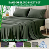 3 Piece Hotel Bamboo Cooling Sheet Set -Ultra Soft 2000TC Breathable Bed Sheets Set with 37 Centimetre Deep Pocket-Cooling Sheets for Hot Sleepers(Olive green,Single)