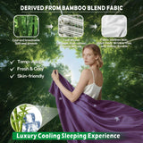 3 Piece Hotel Bamboo Cooling Sheet Set -Ultra Soft 2000TC Breathable Bed Sheets Set with 37 Centimetre Deep Pocket-Cooling Sheets for Hot Sleepers(Purple,Single)