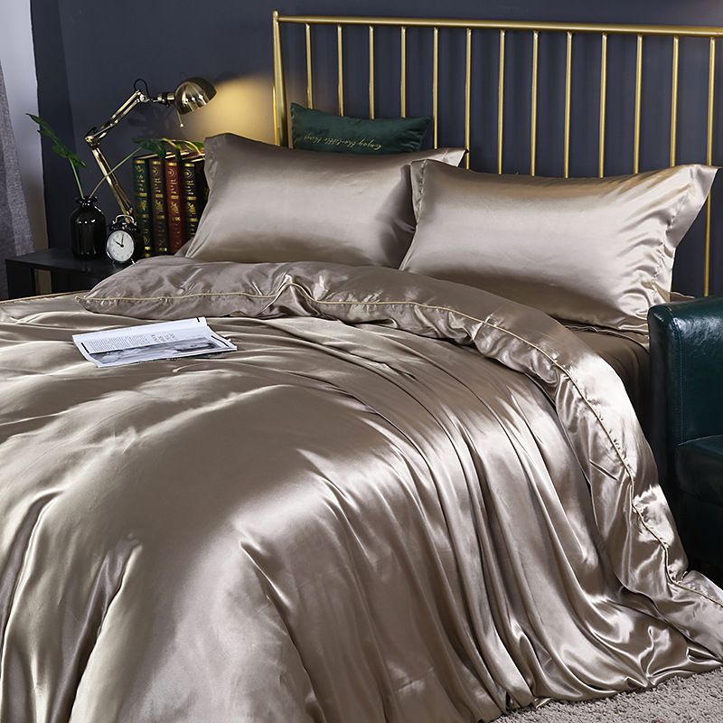 Shurui Silk Four Piece Set 150x200cm 1.5 m bed hat [quilt cover 200x 230cm]