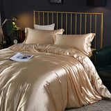 Shurui Silk Four Piece Set 150x200cm 1.5 m bed hat [quilt cover 200x 230cm]