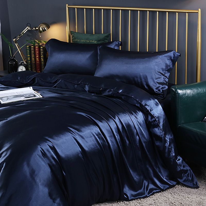 Shurui Silk Four Piece Set 150x200cm 1.5 m bed hat [quilt cover 200x 230cm]