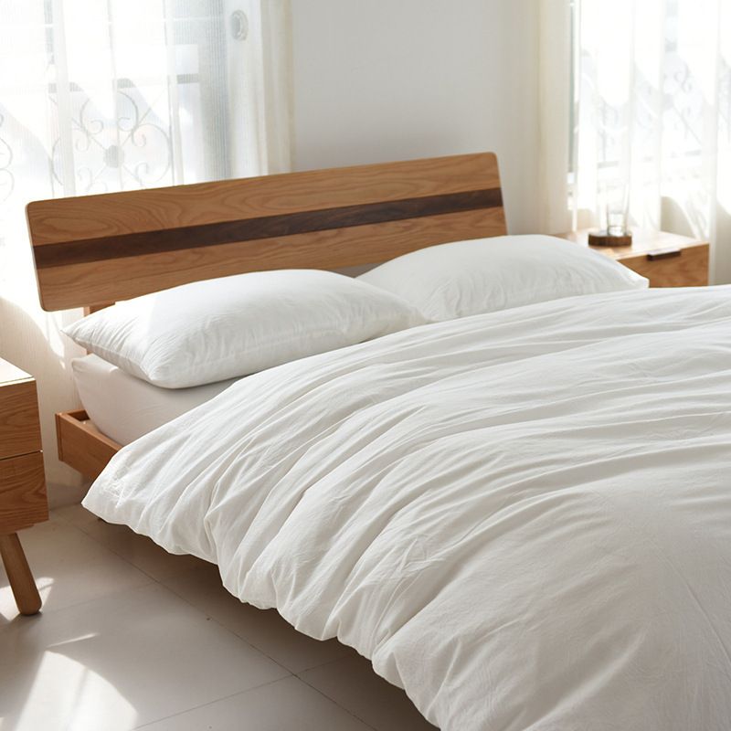 Cotton 4 Piece Set Modern Minimalist White Bed sheet kit_2.0m bed-enlarged quilt cover 220x 240cm four-piece set