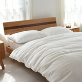 Cotton 4 Piece Set Modern Minimalist White Bed sheet kit_1.2m bed-quilt cover 150x 200 (3-piece set)