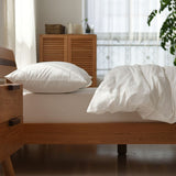 Cotton 4 Piece Set Modern Minimalist White Bed sheet kit_1.2m bed-quilt cover 150x 200 (3-piece set)