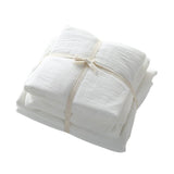 Cotton 4 Piece Set Modern Minimalist White Bed sheet kit_1.2m bed-quilt cover 150x 200 (3-piece set)