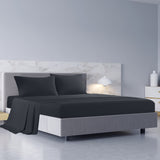 Royal Comfort 1000TC Hotel Grade Bamboo Cotton Sheets Pillowcases Set Ultrasoft - Queen - Charcoal