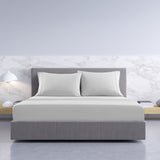 Royal Comfort 1000TC Hotel Grade Bamboo Cotton Sheets Pillowcases Set Ultrasoft - King - Cool Grey