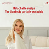 Double-side Flannel Heated Electric Throw Blanket Fast Heating Warm Washable gray