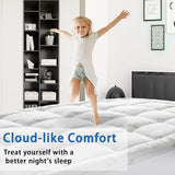 Bamboo Pillowtop Mattress Topper Luxury Bedding Mat Pad Protector Cover King Single 108 x 203 cm
