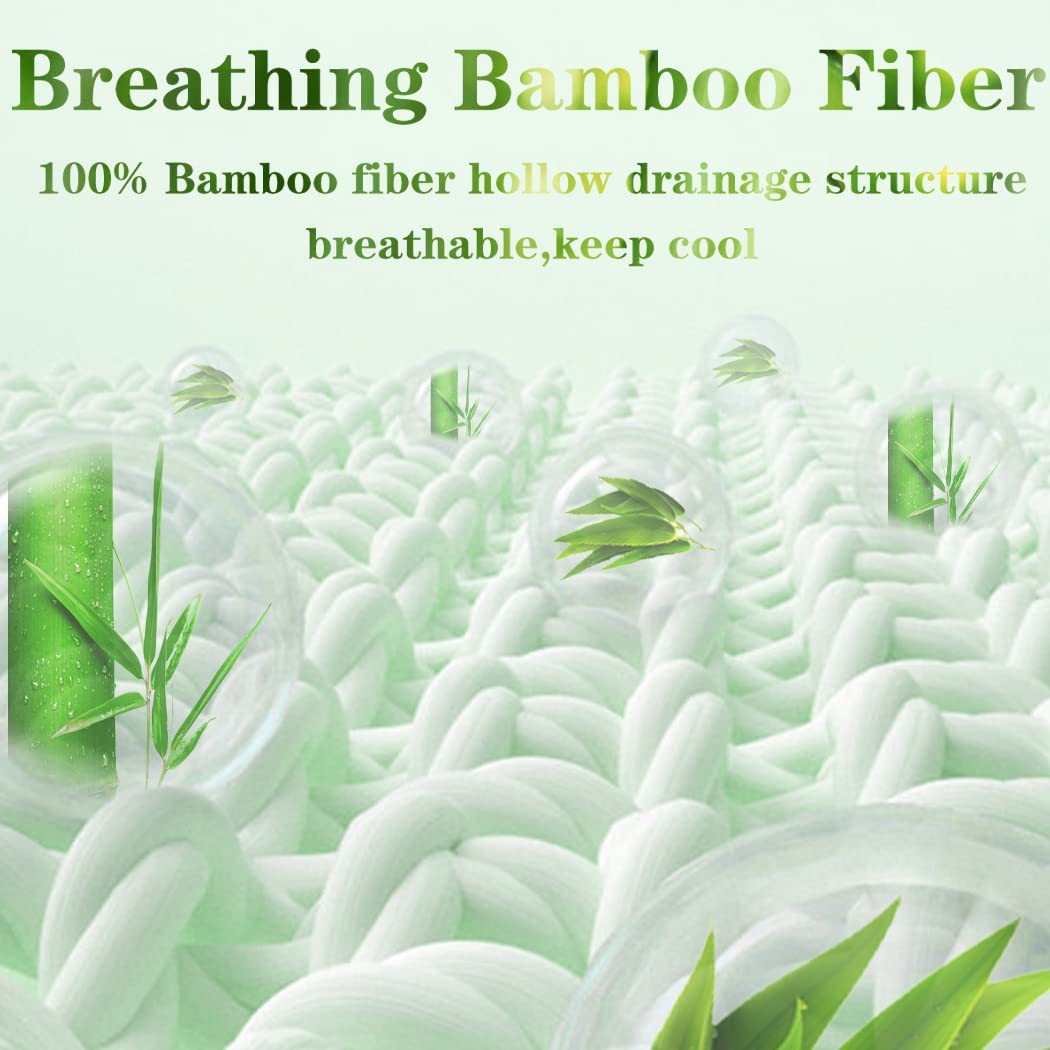 Bamboo Pillowtop Mattress Topper Luxury Bedding Mat Pad Protector CoverDouble 137 x 190 cm