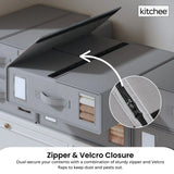 1x Kitchee Foldable Bed Sheet Storage Box - Linen and Closet Organiser Grey
