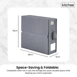 1x Kitchee Foldable Bed Sheet Storage Box - Linen and Closet Organiser Grey