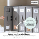 10x Kitchee Foldable Bed Sheet Storage Box - Linen and Closet Organiser Grey