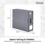10x Kitchee Foldable Bed Sheet Storage Box - Linen and Closet Organiser Grey