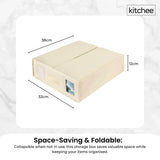 1x Kitchee Foldable Bed Sheet Storage Box - Linen and Closet Organiser Beige