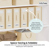 4x Kitchee Foldable Bed Sheet Storage Box - Linen and Closet Organiser Beige