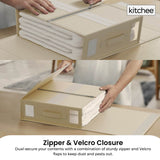 10x Kitchee Foldable Bed Sheet Storage Box - Linen and Closet Organiser Beige