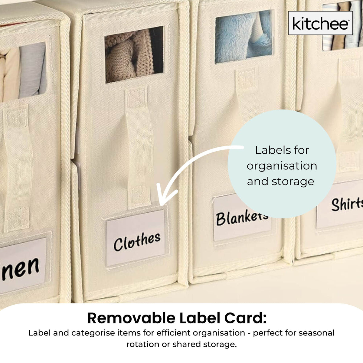 10x Kitchee Foldable Bed Sheet Storage Box - Linen and Closet Organiser Beige