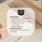 10x Kitchee Foldable Bed Sheet Storage Box - Linen and Closet Organiser Beige
