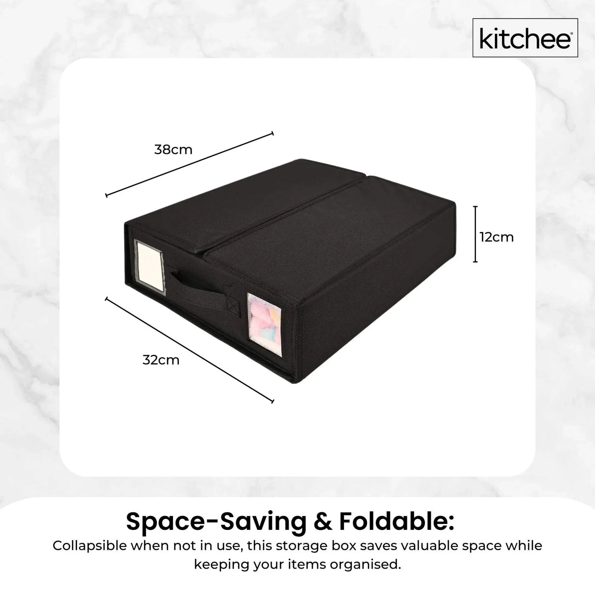 1x Kitchee Foldable Bed Sheet Storage Box - Linen and Closet Organiser Black