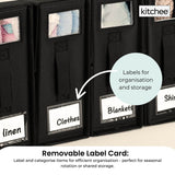 10x Kitchee Foldable Bed Sheet Storage Box - Linen and Closet Organiser Black