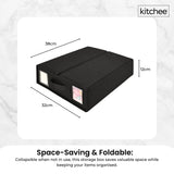 10x Kitchee Foldable Bed Sheet Storage Box - Linen and Closet Organiser Black