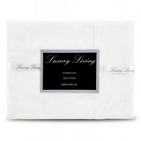 Laura Hill 750 Thread Count Pure Cotton Queen Bed Sheet Set 4 Piece Gift Pack - White
