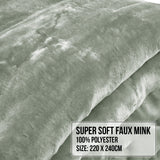 Laura Hill 800-GSM Mink Blanket Queen Size Double-Sided Soft Plush Bed Faux Throw Rug 220 X 240cm Heavy Sage