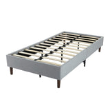 Bedframe with Wooden Slats (Light Grey) – Queen