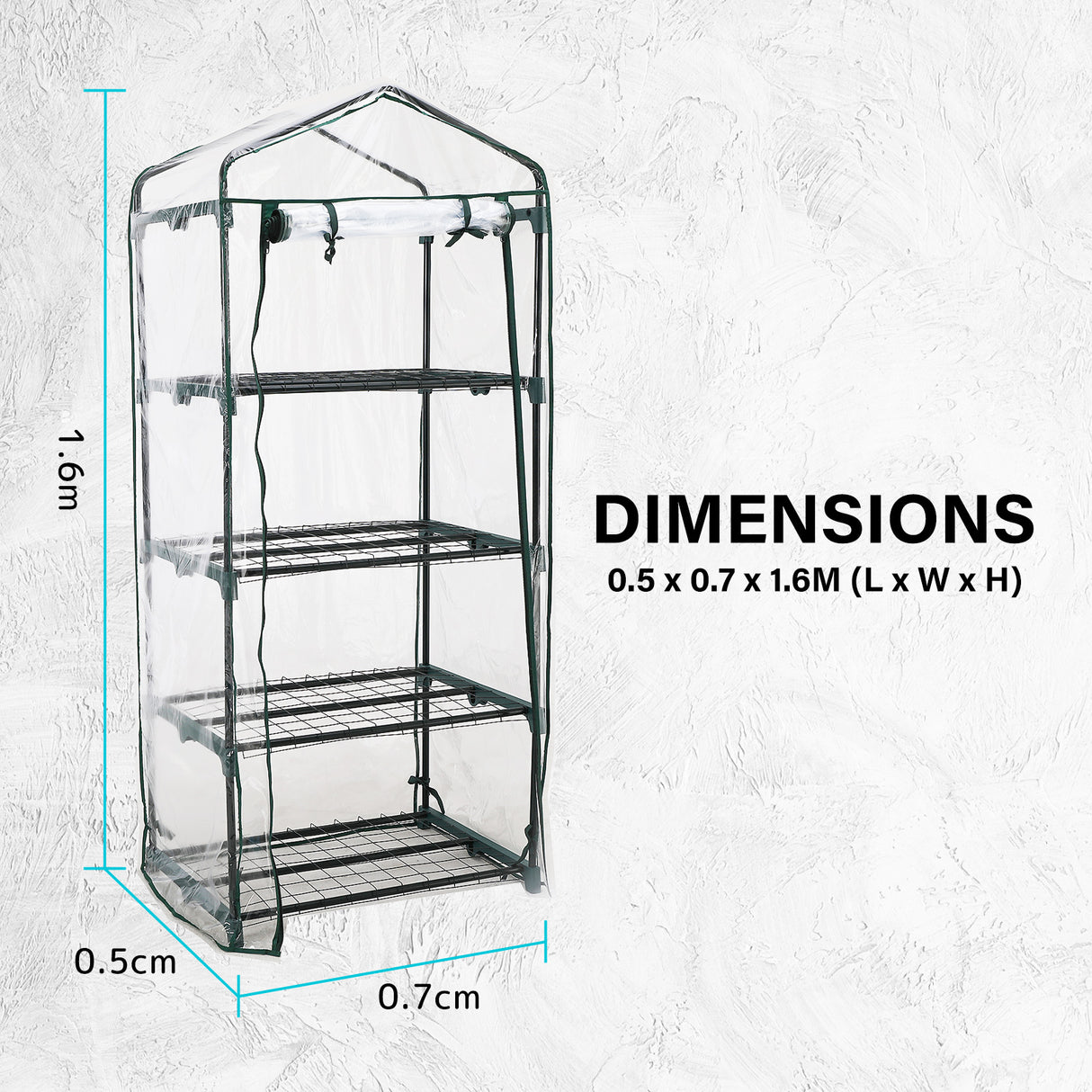 Mini Garden Greenhouse Shed PVC 4 Tier Apex