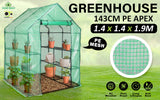 Garden Greenhouse Walk-In Shed 1.43x1.43x1.95M PE Apex