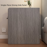 Classic Nightstand Walnut Wood Grain Double Drawer Tray Top White Handles