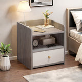 2x bedside table with drawer and shelf modern nightstand bedroom furniture