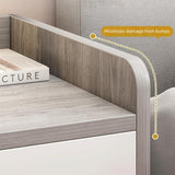 Minimalist Nightstand White Double Drawer Safety Tray Design Wooden Handles
