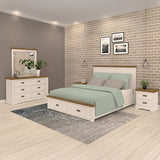 Storage Bedroom Suite Drawers Miami White Colour with Dresser in Queen