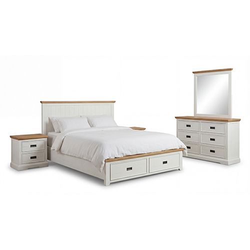 Storage Bedroom Suite Drawers Miami White Colour with Dresser in Queen