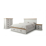 Storage Bedroom Suite Drawers Miami White Colour with Tallboy in Queen
