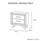 4 Pieces Bedroom Suite Queen Size Silver Brush in Acacia Wood Construction Bed, Bedside Table & Dresser