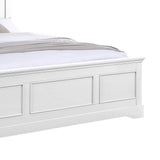 King Bed Frame in Solid Wood with Slats Support in White colour