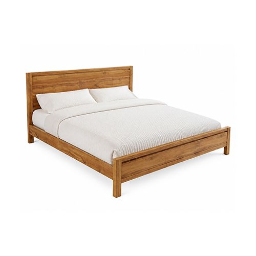 King Bed Frame with Natural Timber Look Finish