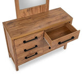 Natural Timber Look Dresser with Mirror