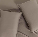 Vintage Washed Microfibre Sheet Set (Truffle, Single)