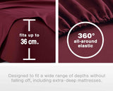 Vintage Washed Microfibre Sheet Set (Burgundy, Queen)
